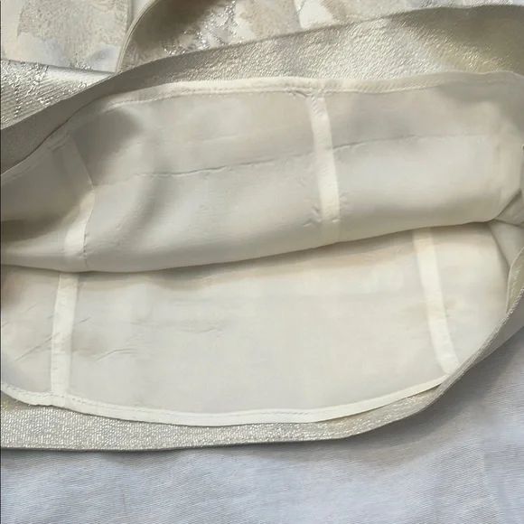 Bebe Cream Sheath Mini Dress with Scoop Neck and Silver Sparkly Embellishments - Picture 8 of 9